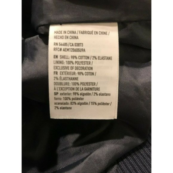 NWT AMERICAN EAGLE Embroidered Velveteen Bomber Sz L Blue - Picture 4 of 4